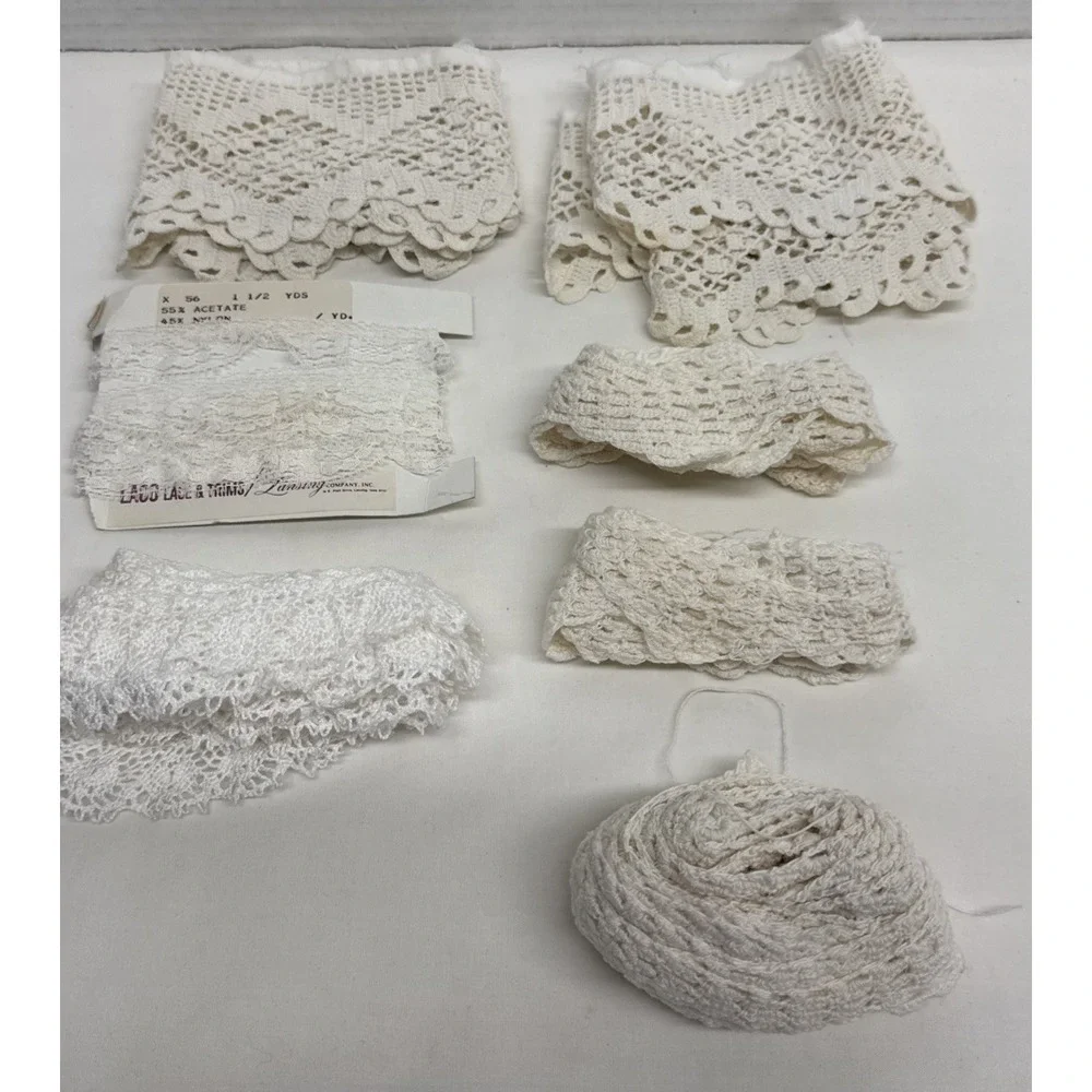 Lot Of Various Lace Trim Vintage - Eyelet Ruffle Etc